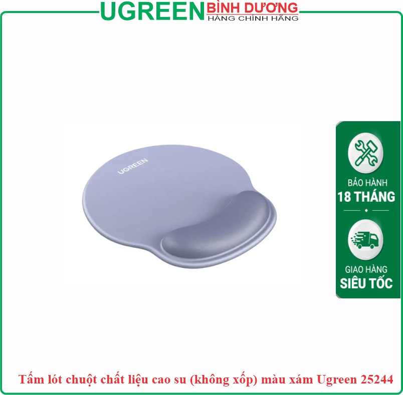 Tấm lót chuột chất liệu cao su (không xốp) màu xám Ugreen 25244
