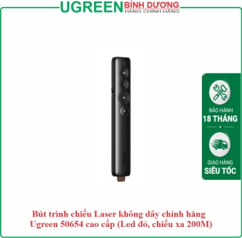 Bút trình chiếu Laser không dây chính hãng Ugreen 50654 cao cấp (Led đỏ, chiếu xa 200M)