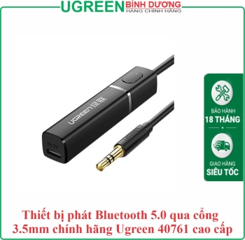 Thiết bị phát Bluetooth 5.0 qua cổng 3.5mm chính hãng Ugreen 40761 cao cấp