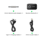 Thiết Bị Nhận Âm Thanh Bluetooth 5.3 Ugreen 90748, khoảng cách 15m, kết nối cùng lúc 2 điện thoại