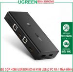 Bộ Gộp HDMI Ugreen 50744 KVM 2 USB Auto (2 Máy Tính Ra 1 Màn Hình)