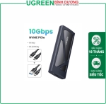 Thiết bị đựng ổ cứng cỡ M.2, dùng để kết nối ổ cứng chuẩn NVMe với máy tính qua cổng usb, kèm dây cáp Ugreen (15512)
