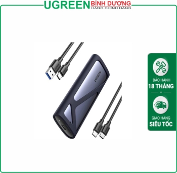 Thiết bị đựng ổ cứng cỡ M.2, dùng để kết nối ổ cứng M2 SATA/NVMe với máy tính qua cổng usb Ugreen (90264)