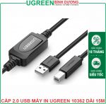 Cáp USB 2.0 Máy in Ugreen 10362 Dài 15M (Có IC Khuếch Đại)