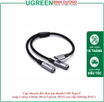 Cáp chuyển đổi chia âm thanh USB Type-C sang 2 cổng 3.5mm 20cm Ugreen 30732 cao cấp (Không DAC)