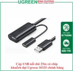 Cáp USB nối dài 25m có chíp khuếch đại Ugreen 10325 chính hãng