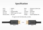 Ugreen 10204 5M Màu Đen Cáp chuyển đổi Displayport sang HDMI thuần đồng DP101 20010204