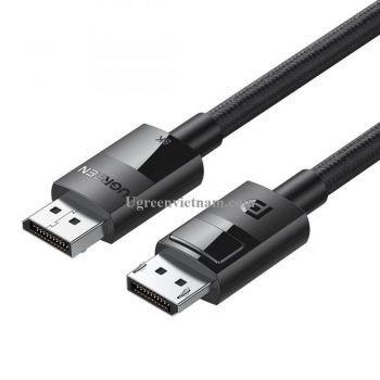 Ugreen 80392 2m 8K 1.4 màu đen cáp dp ra displayport hợp kim bọc lưới chống nhiễu DP114 20080392