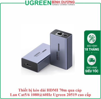 Thiết bị kéo dài HDMI 70m qua cáp Lan Cat5/6 1080@60Hz Ugreen 20519 cao cấp
