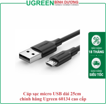 Cáp sạc micro USB dài 25cm chính hãng Ugreen 60134 cao cấp
