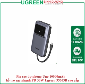 Pin sạc dự phòng Uno 10000mAh hỗ trợ sạc nhanh PD 30W Ugreen 35603B cao cấp