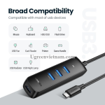Hub chuyển đổi USB Type-C ra 4 cổng USB 3.0 Ugreen 10916 cao cấp