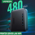 Thiết bị Printer Server qua mạng Lan hoặc Wifi Ugreen 10941 chính hãng