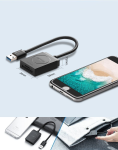 Đầu đọc thẻ USB 3.0 hỗ trợ SD/TF chính hãng Ugreen 20250 cao cấp