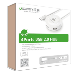 Bộ chia 4 cổng USB 2.0 Ugreen 20270 màu trắng