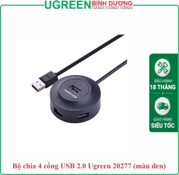 Bộ chia 4 cổng USB 2.0 Ugreen 20277 (màu đen)