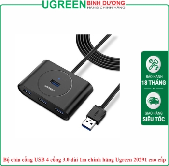 Bộ chia cổng USB 4 cổng 3.0 dài 1m chính hãng Ugreen 20291 cao cấp