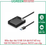 Đầu đọc thẻ USB 3.0 dài 0.5 hỗ trợ SD/TF/MS/CF Ugreen 30333 cao cấp