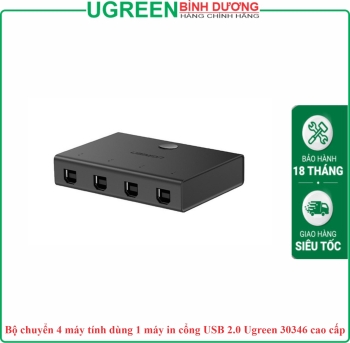 Bộ chuyển 4 máy tính dùng 1 máy in cổng USB 2.0 Ugreen 30346 cao cấp