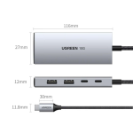 Bộ chia USB Type-C ra 2 USB Type-C 3.2 và 2 USB Type-A 3.2 tốc độ 10Gpbs Ugreen 30758 cao cấp