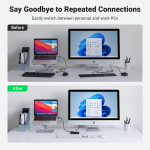 Bộ chia sẻ máy in USB 4 thiết bị vào 2 máy tính chính hãng Ugreen 30768 cao cấp