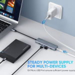 Bộ chia USB Type-C ra 4 cổng USB 3.0 có hỗ trợ nguồn Ugreen 70336