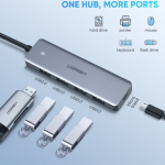 Bộ chia USB Type-C ra 4 cổng USB 3.0 có hỗ trợ nguồn Ugreen 70336
