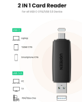 Đầu đọc thẻ nhớ SD/TF 2 trong 1 USB-A & USB-C Ugreen 80191