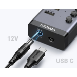 Bộ HUB chia 7 cổng USB 3.0 tốc độ 5Gbps vỏ nhôm, công tắc Ugreen 90307 (kèm nguồn 12V2A-EU) cao cấp