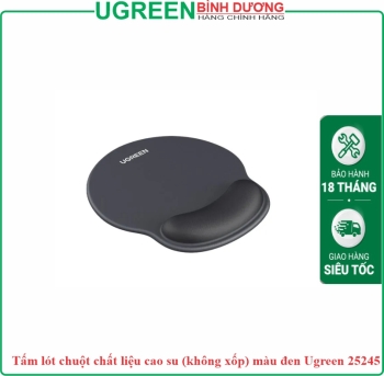 Tấm lót chuột chất liệu cao su (không xốp) màu đen Ugreen 25245
