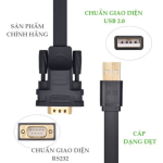 Cáp USB to RS232 dẹt dài 2m chipset FTDI FT232 Ugreen 20218 cao cấp
