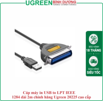 Cáp máy in USB to LPT IEEE 1284 dài 2m chính hãng Ugreen 20225 cao cấp