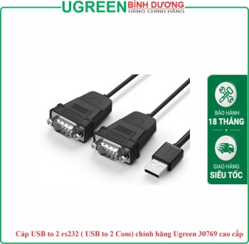 Cáp USB to 2 rs232 ( USB to 2 Com) chính hãng Ugreen 30769 cao cấp