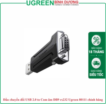 Đầu chuyển đổi USB 2.0 to Com âm DB9 rs232 Ugreen 80111 chính hãng