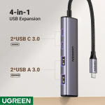Ugreen 15395 Hub type C 2 cổng USB-A 3.0 và 2 cổng USB-C