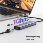 Bộ chuyển USB-C 6 in 1 Ugreen 15598 CM512, HDMI 4K@30Hz + 3x USB 3.0 + Lan 1Gbps + PD100W