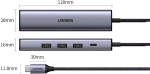 Bộ chia USB Type-C ra 3 USB 3.0/ RJ45 Gigabit/ Type-C PD Ugreen 20932 cao cấp
