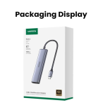USB-C Hub 5 trong 1 Ugreen 35580 CM417 HDMI 4K, PD 100W, 3 x USB A 3.0 5Gbps cho MacBook Pro/Air, iPad Pro, iMac, iPhone 15 Pro/Pro Max, XPS, Thinkpad
