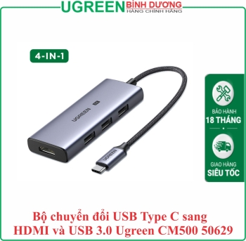 Bộ chuyển đổi USB Type C sang HDMI và USB 3.0 Ugreen CM500 50629