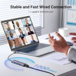 Hub chia USB Type-C to 3 cổng USB 3.0 Type-A kèm Lan Gigabit, vỏ nhôm chính hãng Ugreen 60600