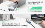 Bộ chuyển đổi USB Type-C sang 3 cổng USB 3.0 và Giga Lan Ugreen (60718)