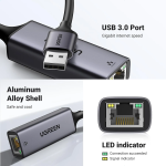 Cáp chuyển USB-A 3.0 to Lan 10/100/1000Mbps Ugreen 15736 vỏ nhôm cao cấp