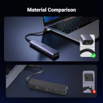 Hub chuyển đổi 5 in 1 USB Type-A ra Lan 1000Mbps Kèm HUB 3 Cổng USB 3.0 Ugreen 60554 cao cấp