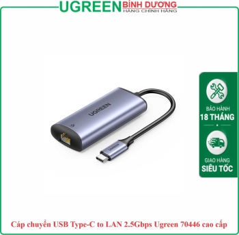 Cáp chuyển USB Type-C to LAN 2.5Gbps Ugreen 70446 cao cấp
